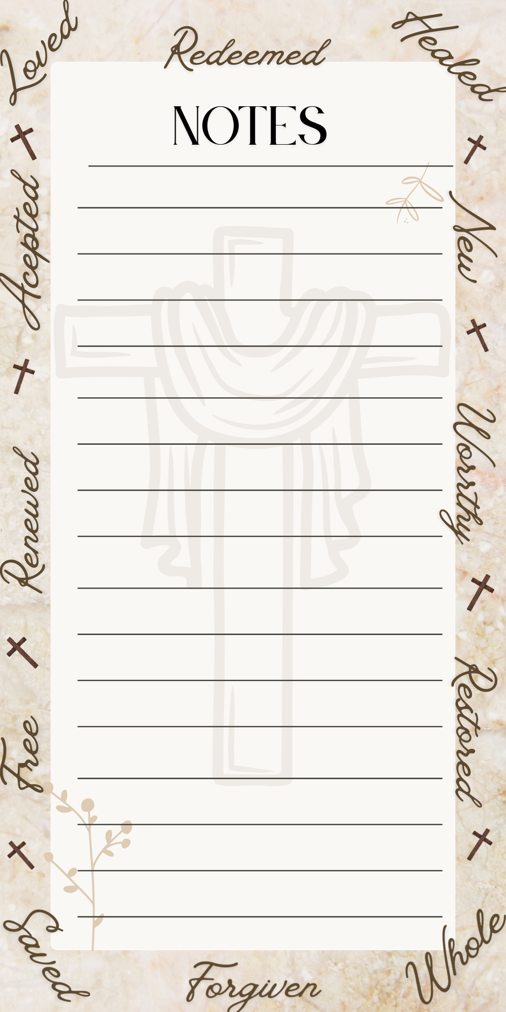 Chosen ~ Redeemed Faith Notes Notepad