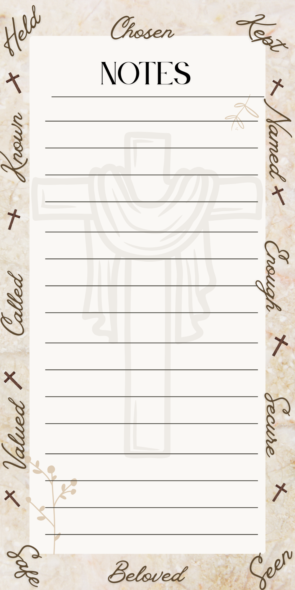 Chosen ~ Redeemed Faith Notes Notepad