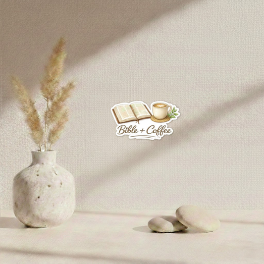 Bible and Coffee Die Cut Sticker